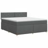 vidaXL Postelja boxspring z vzmetnico Temno siva 160 x 200 cm Blago