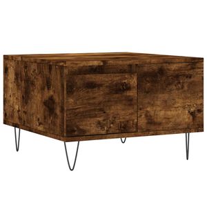 vidaXL Klubska mizica dimljeni hrast 55x55x36,5 cm inženirski les