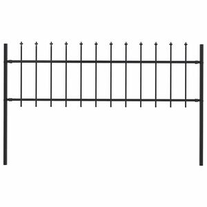 vidaXL Vrtna ograja Woerden s suličastim vrhom jeklo 170x60 cm črna