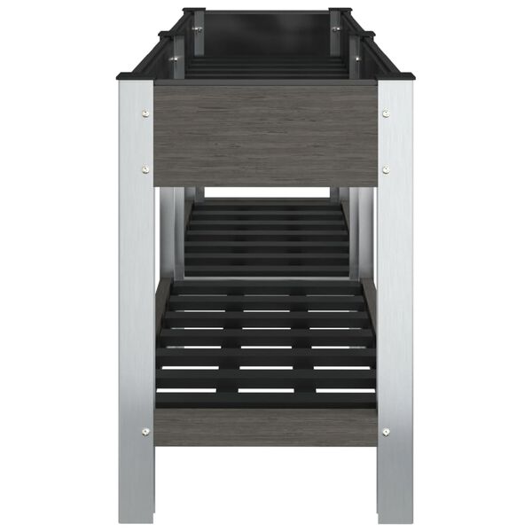 vidaXL Visoka greda s polico siva 150x50x75 cm WPC