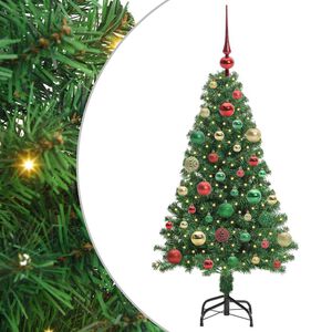 vidaXL Umestno božično drevo Zelena 120 cm PVC, jeklo in plastika