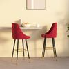 vidaXL Barski stolčki 2 kosa vinsko rdeč žamet
