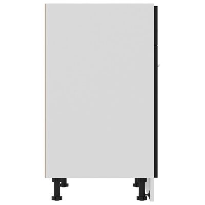 vidaXL Spodnja omarica s predalom črna 60x46x81,5 cm iverna plošča