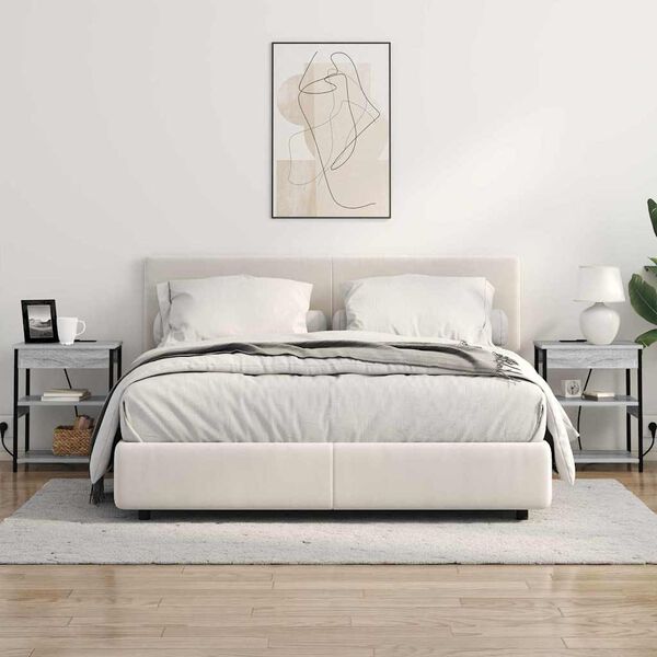 vidaXL Nočna omarica 2 pcs Siva Sonoma 41 x 31 x 51 cm Konstruiran les