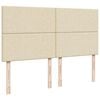 vidaXL Box spring postelja z vzmetnico krem 180x200 cm blago