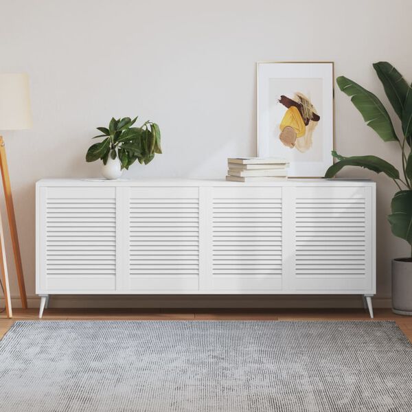 vidaXL Vrata za omarico z letvicami 4 kosi bela 61,5x49,4 cm borovina