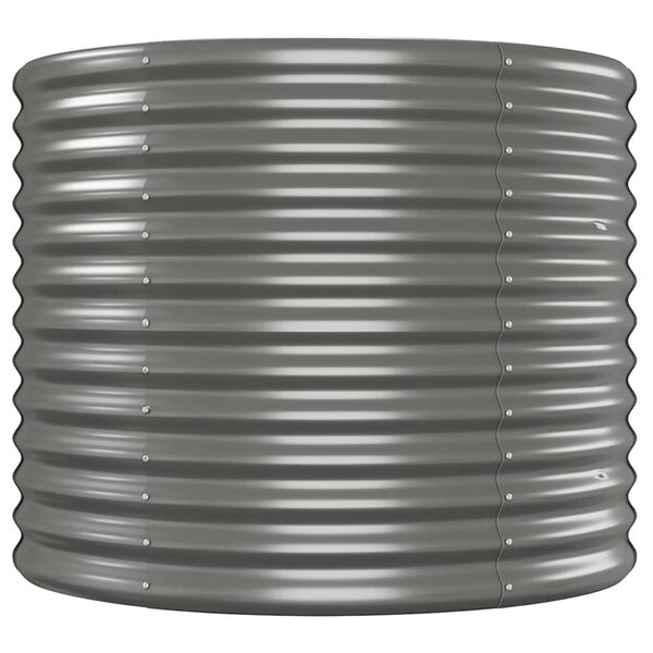 vidaXL Visoka greda siva 554x100x68 cm pra&scaron;no premazano jeklo