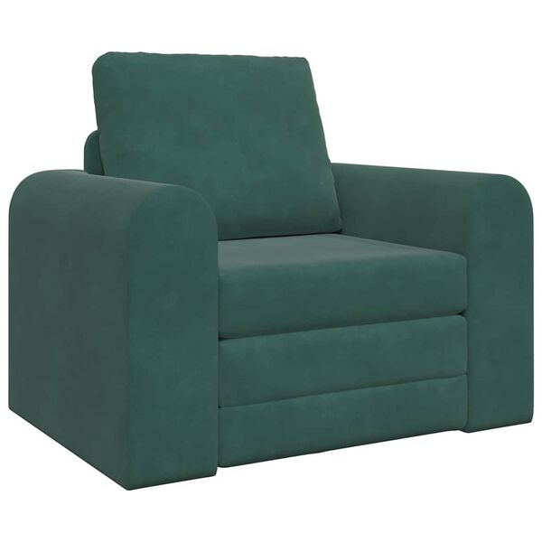 vidaXL Sofa postelja Temno zelena 98 x 71 x 83 cm Žamet
