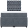 vidaXL Box spring postelja z vzmetnico temno siva 120x200 cm žamet