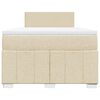 vidaXL Box spring postelja z vzmetnico krem 120x200 cm blago