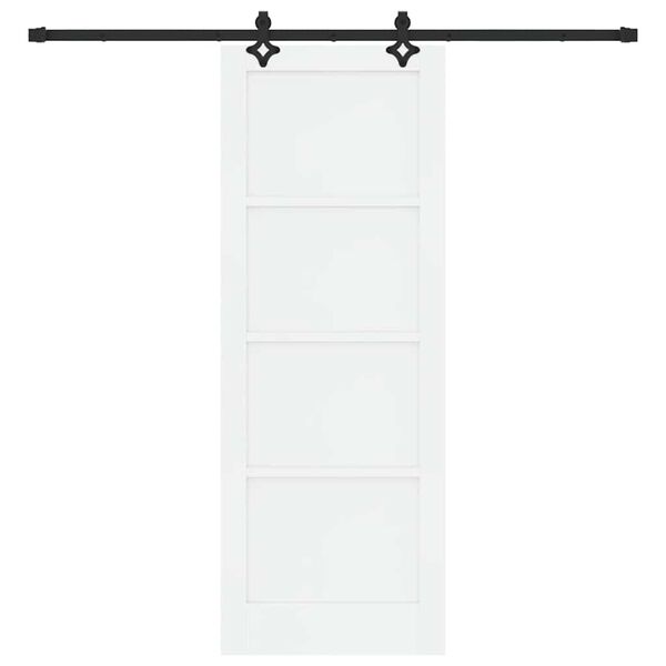 vidaXL Drsna vrata ORKDAL Bela 78 x 211 cm Masivno borovo les