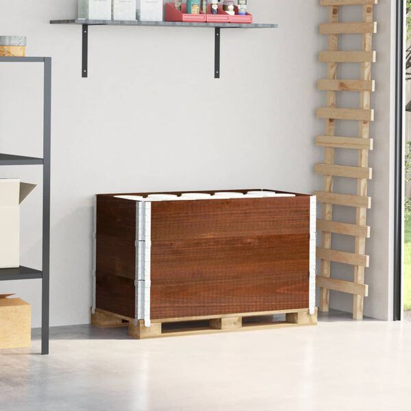 vidaXL Paletni okvirji 3 kosi rjavi 100x50 cm trdna borovina