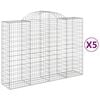 vidaXL Obokane gabion ko&scaron;are 5 kosov 200x50x140/160cm pocinkano železo