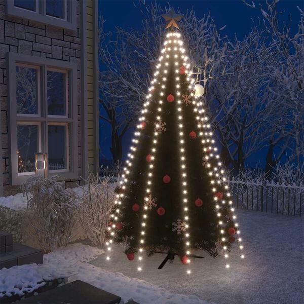 vidaXL Lučke za novoletno jelko 250 LED lučk hladno bele 250 cm