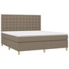 vidaXL Box spring postelja z vzmetnico taupe 180x200 cm blago