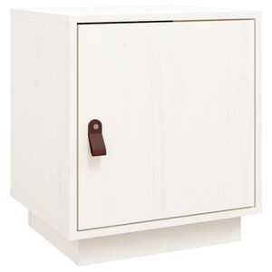 vidaXL Nočna omarica bela 40x34x55 cm trdna borovina