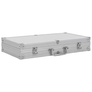 vidaXL Kovček za pi&scaron;tolo aluminij in ABS srebrn