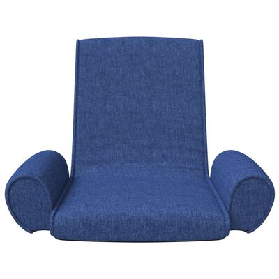 vidaXL Zložljiv talni stol modro blago