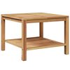 vidaXL Klubska miza s polico Rjava 60 x 60 x 45 cm Trden tikov les