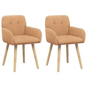 vidaXL Jedilni stoli 2 kos Boucl&eacute; Bež 59 x 57 x 85 cm