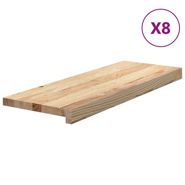 vidaXL Podloge za stopnice 8 kosov 70x30x2 cm trdna hrastovina
