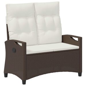 vidaXL Vrtna klop Rjava in krem 105 x 60 x 112 cm Jeklo in poliestren