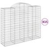 vidaXL Obokane gabion ko&scaron;are 15kosov 200x50x160/180cm pocinkano železo