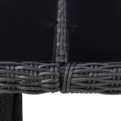 vidaXL Zunanja jedilna garnitura 7-delna poli ratan črna
