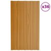 vidaXL Stre&scaron;ni panel 36 pcs Naravna 80 x 45 cm Pocinkano jeklo