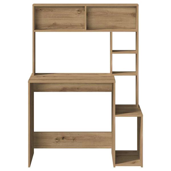 vidaXL Pisalna miza s policami artisian hrast 100x45x140 cm inž. les