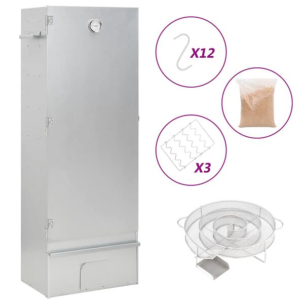 vidaXL Pečica za dimljenje z generatorjem hladnega dima pocink. jeklo