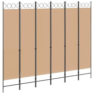 vidaXL 6-Panelski Pregradni Stojalo Bež 240 x 200 cm Blago