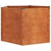 vidaXL Vrtna visoka greda rusty 129x129x77 cm corten jeklo