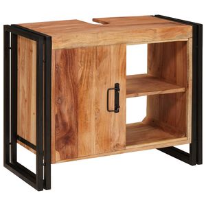 vidaXL Omarica za umivalnik Rjava 71 x 33 x 58 cm Masiven les akacije