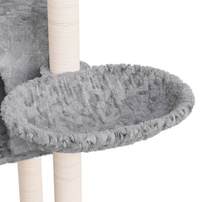 vidaXL Mačje drevo s praskalniki iz sisala svetlo sivo 108,5 cm
