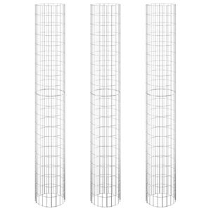 vidaXL Okrogle visoke grede gabion 3 kosi pocinkano jeklo &Oslash;30x200 cm