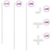 vidaXL PVC Cevi 12 pcs Bela 12,2 x 1,8 x 500 mm PP in PE