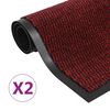 vidaXL Protipra&scaron;ni predpražniki 2 x pravokotni taftani 80x120 cm rdeči