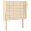 vidaXL Vzglavje z u&scaron;esi krem 103x23x118/128 cm blago