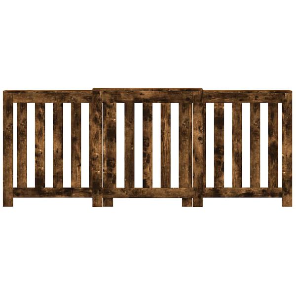 vidaXL Pokrov za radiator dimljen hrast 205x21,5x83,5cm inženirski les
