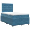 vidaXL Postelja boxspring z vzmetnico Modra 120 x 200 cm Žamet