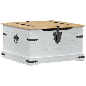vidaXL storage box s polico Bela 78 x 78 x 45 cm Masivno borovo les