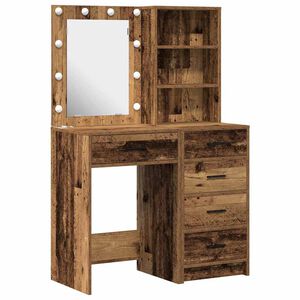 vidaXL Toaletna mizica 2 pcs Rjava 50 x 41 x 135 cm Konstruiran les