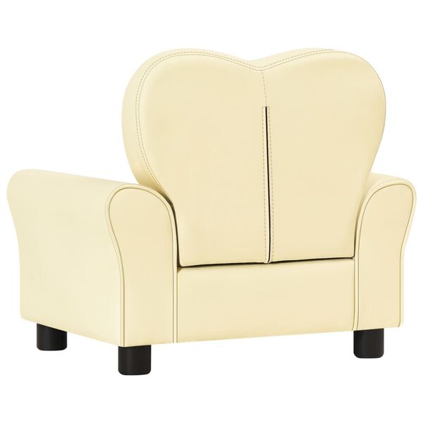 vidaXL Otroški kavč belo umetno usnje