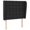 vidaXL Vzglavje z u&scaron;esi črno 83x23x118/128 cm umetno usnje