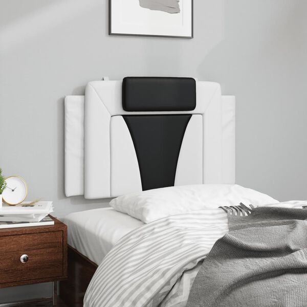 vidaXL Blazina za vzglavje Viana bela in črna 80 cm umetno usnje