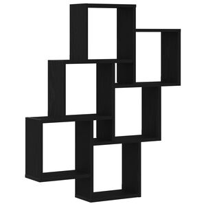 vidaXL Stenska polica Črna Orehovina 78 x 15 x 93 cm Konstruiran les