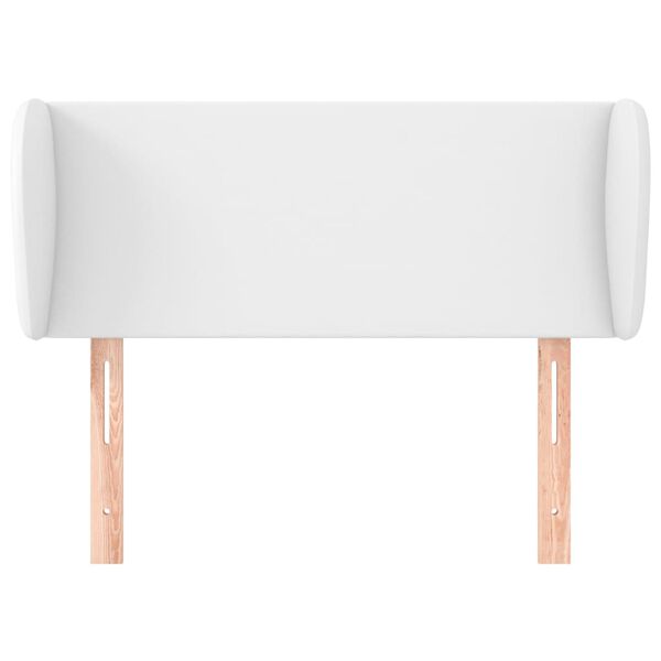 vidaXL Vzglavje z u&scaron;esi belo 103x23x78/88 cm umetno usnje