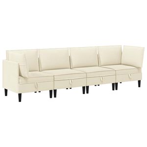 vidaXL Komplet pohi&scaron;tva za dnevno sobo 4 pcs Krem Blago
