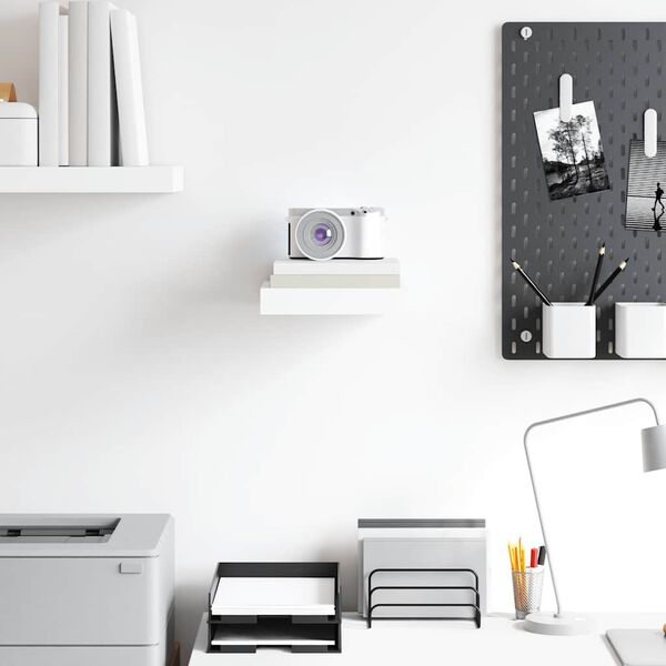 vidaXL Lebdeča polica visok sijaj bela 23x23,5x3,8 cm MDF